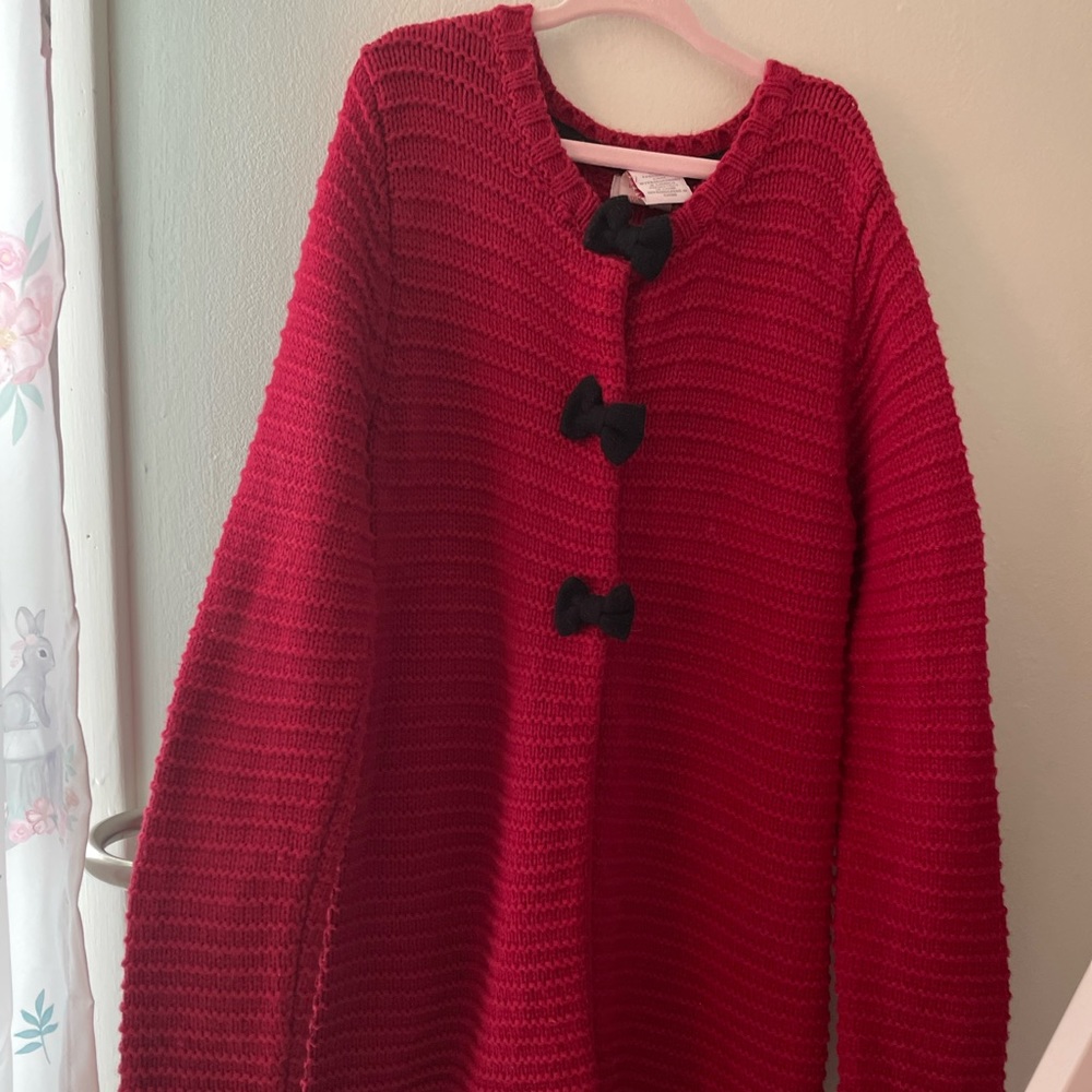 Tahari Girls Red Cardigan Size M 7/8